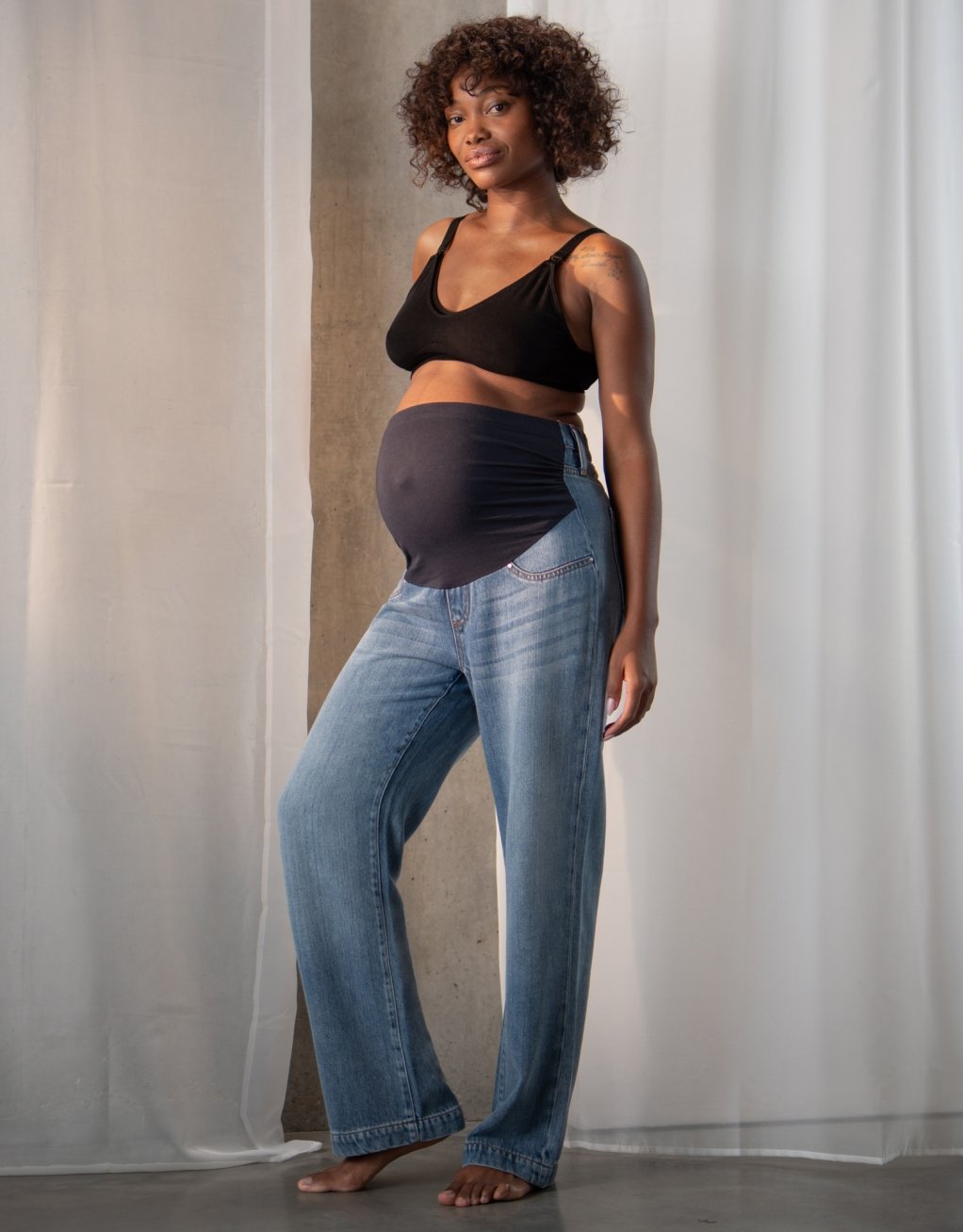 Organic Over Bump Wide Leg Maternity Jeans Seraphine