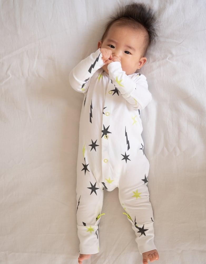 Theodore Easy Zip Organic Cotton Sleepsuit Bib Set