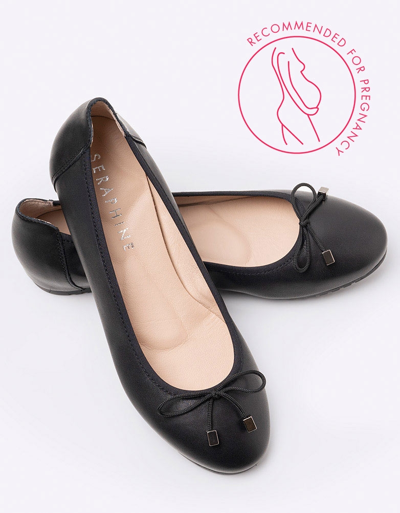 Flat black ballet pumps best sale