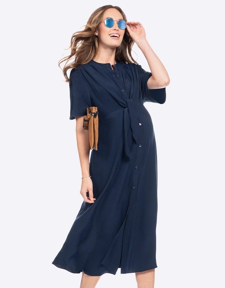 Navy button down dress best sale