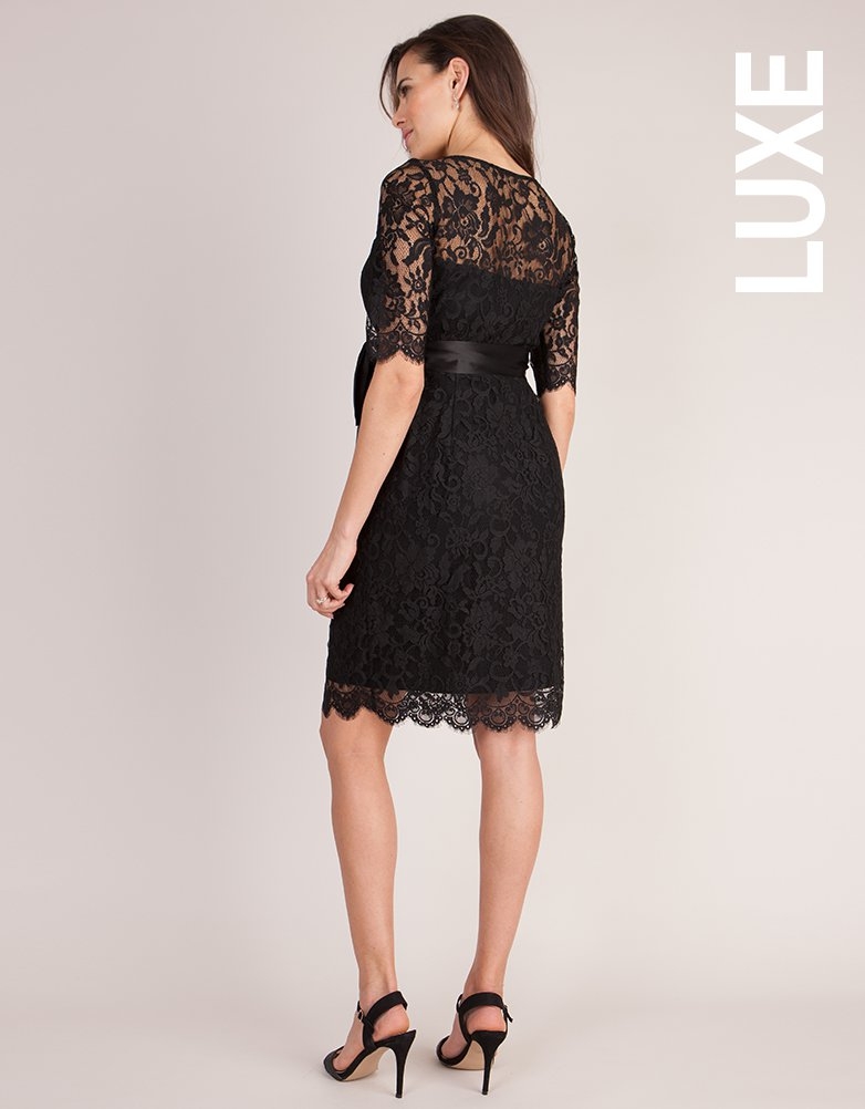 Luxury Black Lace Maternity Cocktail Dress Seraphine