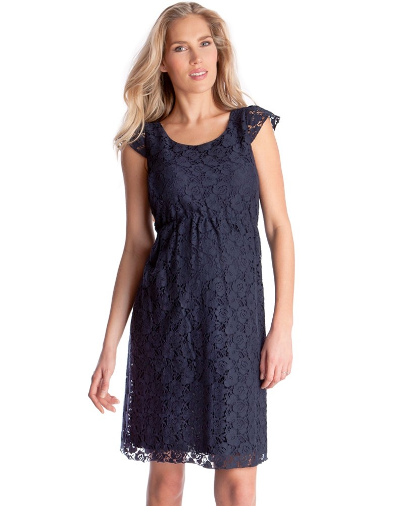 Navy blue lace maternity dress hotsell