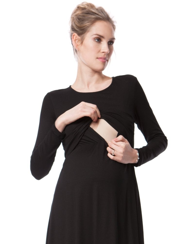 Black maternity skater fashion dress