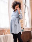 Light Chambray Belted Maternity Tunic