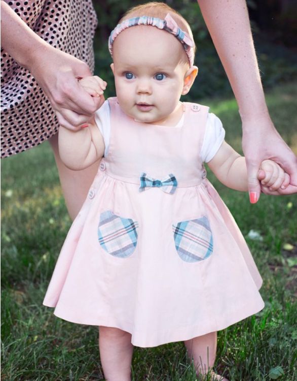 Baby pink pinafore dress best sale