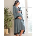 Lace Trim Kimono-Style Dressing Maternity-To-Nursing Gown
