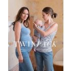 Twin Pack Maternity & Nursing Vest Tops - Blue & White Stripe