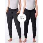 Twin Pack Maternity Lounge Pants – Grey & Black