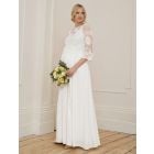 Maternity Wedding Dress with Detachable Lace