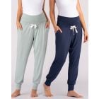 Twin Pack Maternity Lounge Pants – Navy & Sage