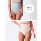 Twin Pack Post Maternity Shaping Briefs – Grey & Blush