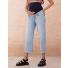 Wolfe | Organic Cropped Straight Wide-Leg Maternity Jeans