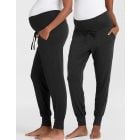 Twin Pack Maternity Lounge Pants – Grey & Black