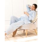 Fine Stripe Full-Length Cotton Pyjama Maternity-To-Nursing Set