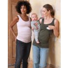 Twin Pack Maternity & Nursing Vest Tops – Khaki & Blush