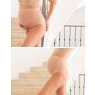 Twin Pack Bamboo Over Bump Maternity Briefs - Latte