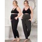 Twin Pack Curve Maternity Lounge Pants - Black & Grey