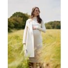 Grazia | Cream Ribbed Maternity & Nursing Midi Dress